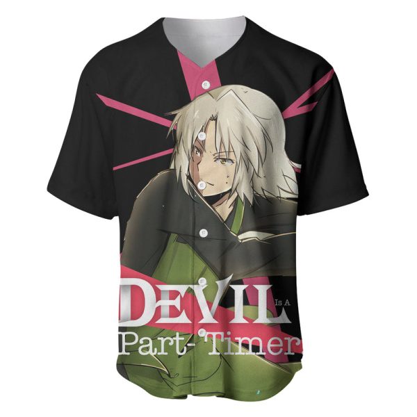 Shiro Ashiya The Devil Part Timer Baseball Jersey Anime Style For Men and Women Jezsport.com