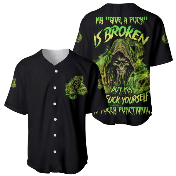 My Give A F Is Broken Reaper Baseball Jersey For Men and Women Jezsport.com