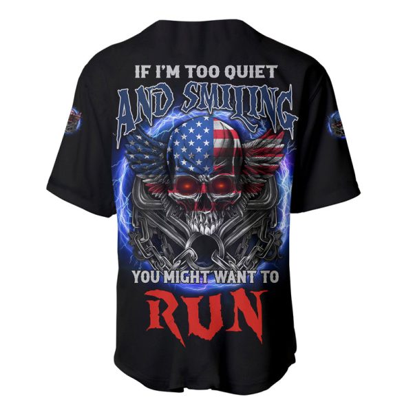 If I'm Too Quiet And Smiling America Skull Wings Baseball Jersey Jezsport.com