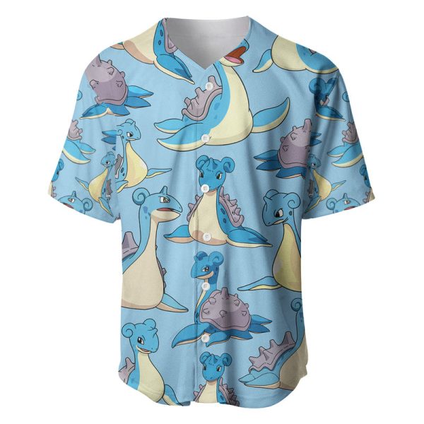 Lapras Clothes Pattern Style Baseball Jersey Jezsport.com