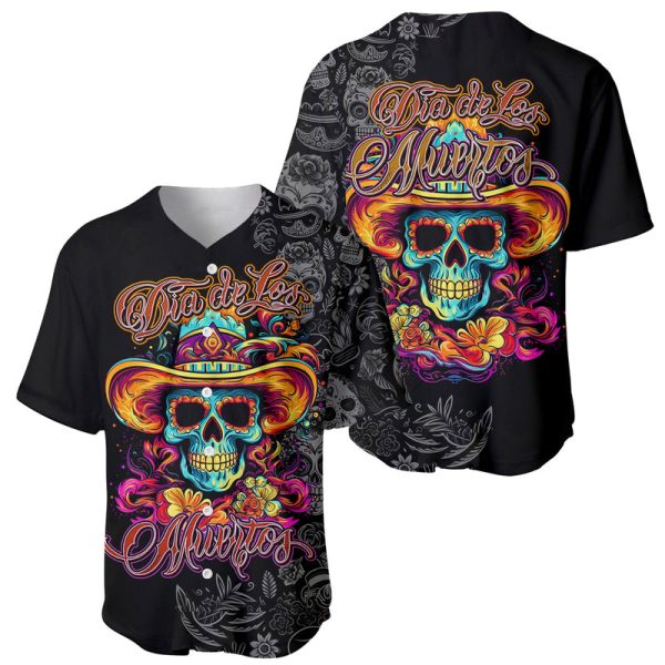 Day Of The Dead Sugar Skull Baseball Jersey Dia De Los Murtos For Men and Women Jezsport.com