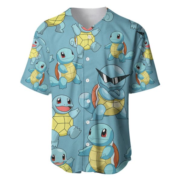 Squirtle Clothes Pattern Style Baseball Jersey Jezsport.com