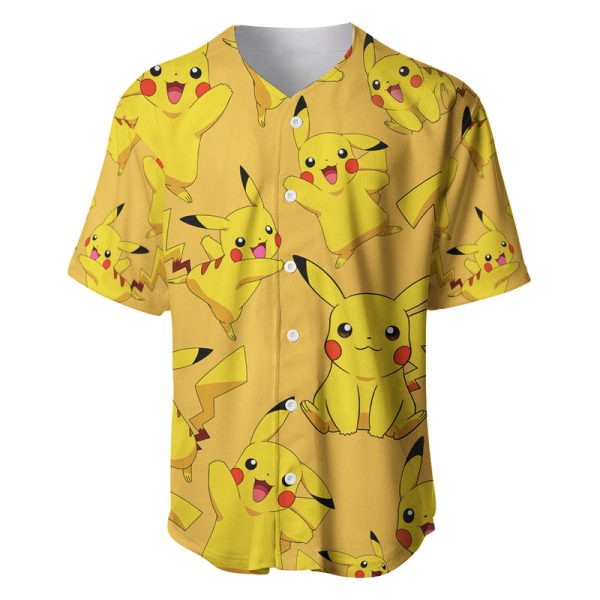 Pikachu Pattern Style Baseball Jersey Jezsport.com