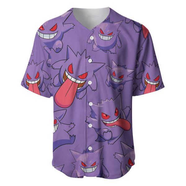 Gengar Clothes Pattern Style Baseball Jersey Jezsport.com