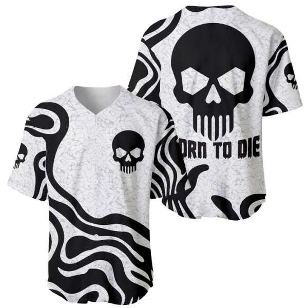 Skull Baseball Jersey Born To Die For Men and Women Jezsport.com