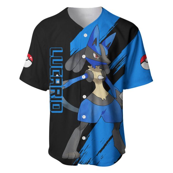 Lucario mix Mega Evolved Baseball Jersey Jezsport.com