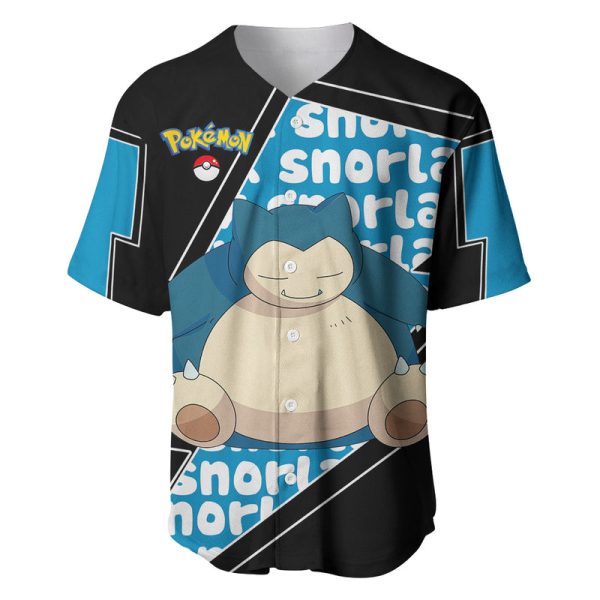 Snorlax - Pokemon Baseball Jersey Jezsport.com