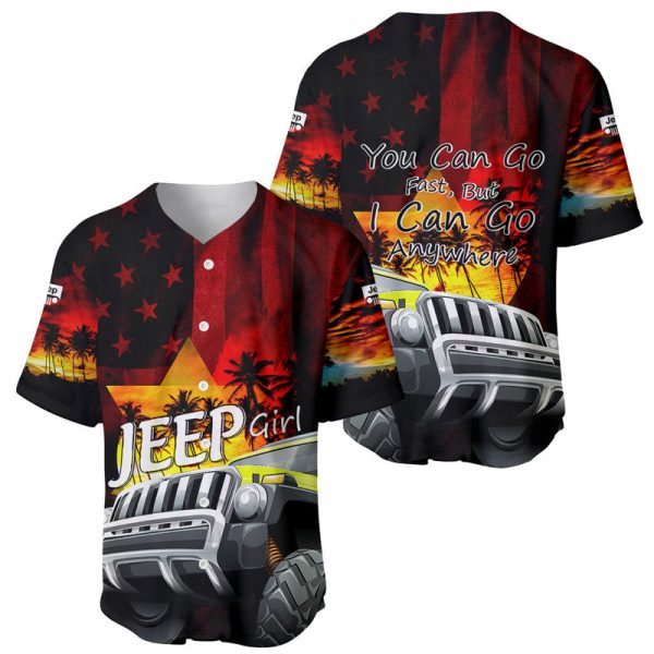 Red Jeep Baseball Jersey You Can Go Fast, But I Can Go Anywhere For Men and Women Jezsport.com