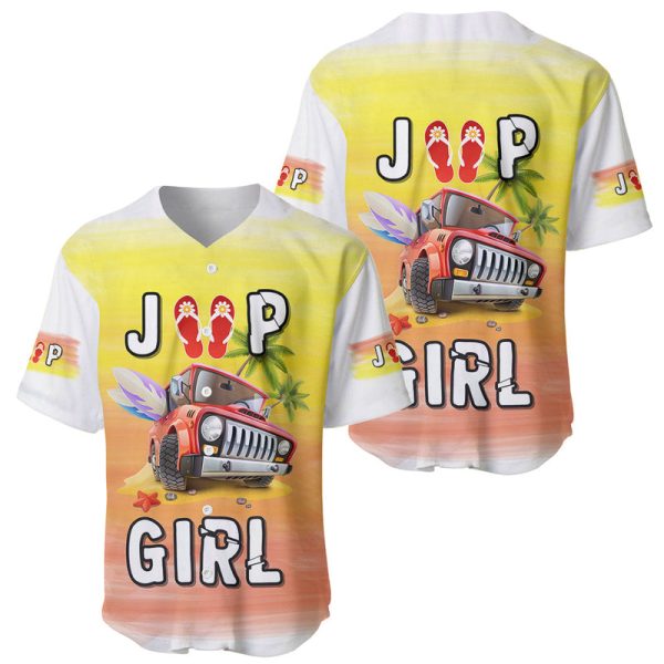 Jeep Girl Baseball Jersey Surfing With The Sea For Men and Women Jezsport.com