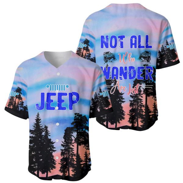 Jeep Baseball Jersey Not All Who Wander Are Lost For Men and Women Jezsport.com