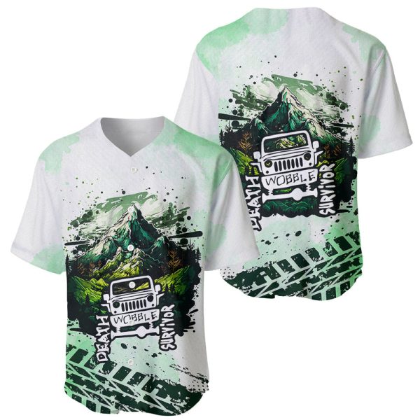 Death Wobble Survivor Jeep Baseball Jersey For Men and Women Jezsport.com