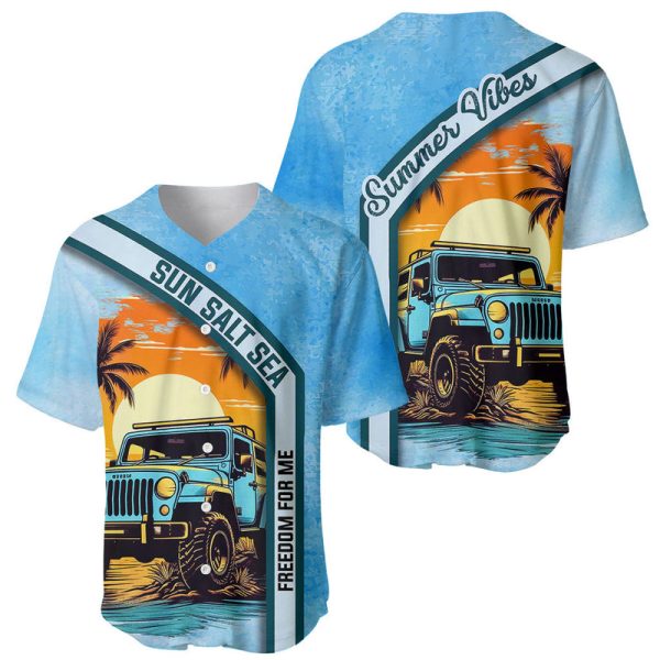 Jeep Beach Baseball Jersey Sun Salt Sea - Summer Vibes For Men and Women Jezsport.com