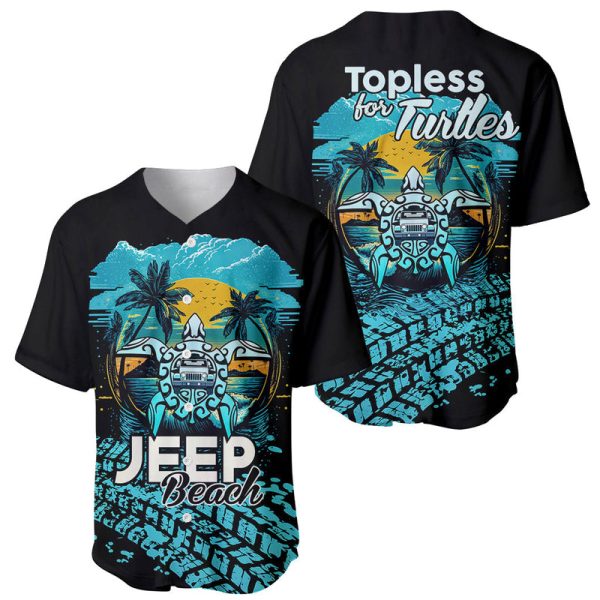 Jeep Beach Go Topless for Turtles Baseball Jersey For Men and Women Jezsport.com