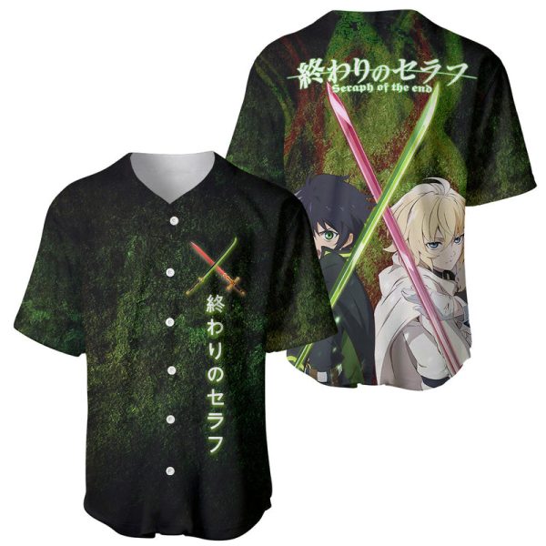 Owari no Seraph Anime Baseball Jersey Crossed Blades For Men and Women Jezsport.com