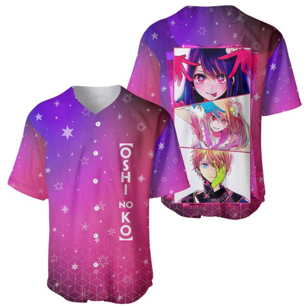 Oshi no Ko Anime Baseball Jersey Starry Eyes For Men and Women Jezsport.com