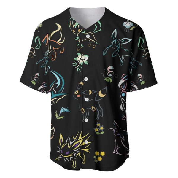 Pokemon Eeveelutions Baseball Jersey Minimalism Style For Men and Women Jezsport.com