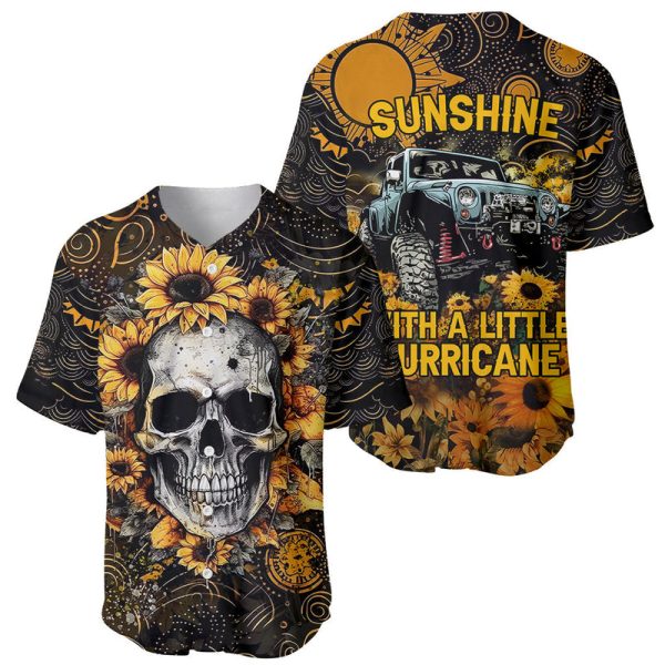 Jeep Girl Sunflower - Sunshine With A Little Hurricane Baseball Jersey For Men and Women Jezsport.com