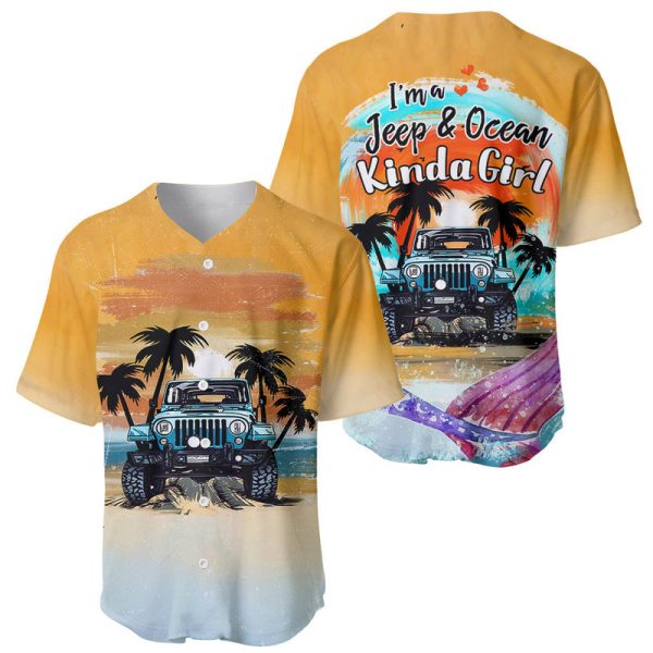 I'm A Jeep and Ocean Kinda Girl Baseball Jersey For Men and Women Jezsport.com