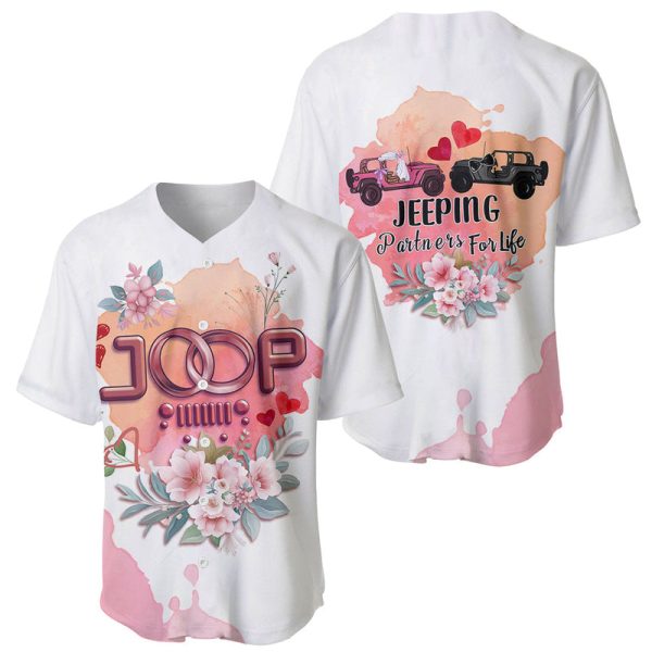 Jeeping Partners For Life - Jeep Couple Baseball Jersey For Men and Women Jezsport.com