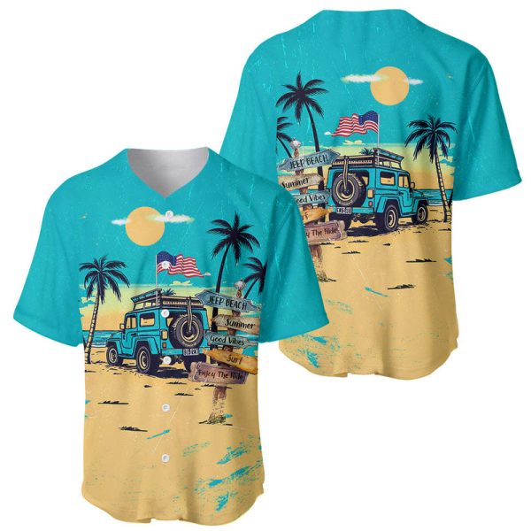 Jeep Beach Baseball Jersey Summer Good Vibes For Men and Women Jezsport.com