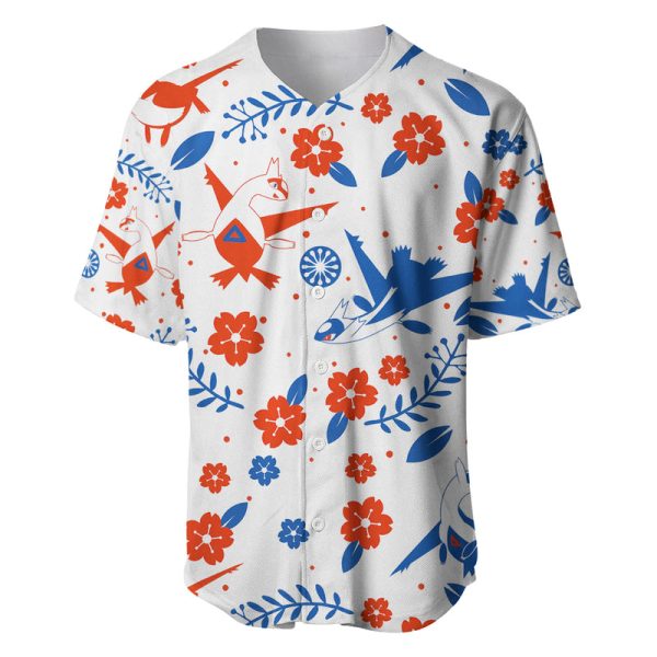 Pokemon Latios & Latias Anime Baseball Jersey Seamless Floral Jezsport.com