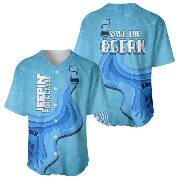 Jeepin' For A Cause World Ocean Day Baseball Jersey For Men and Women Jezsport.com