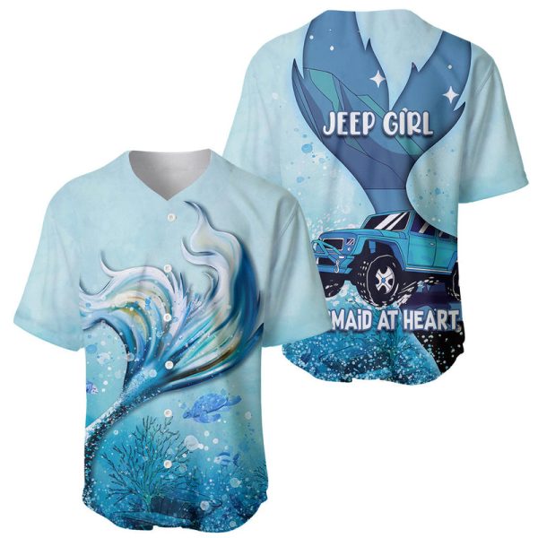 Jeep Girl Baseball Jersey Mermaid At Heart For Men and Women Jezsport.com