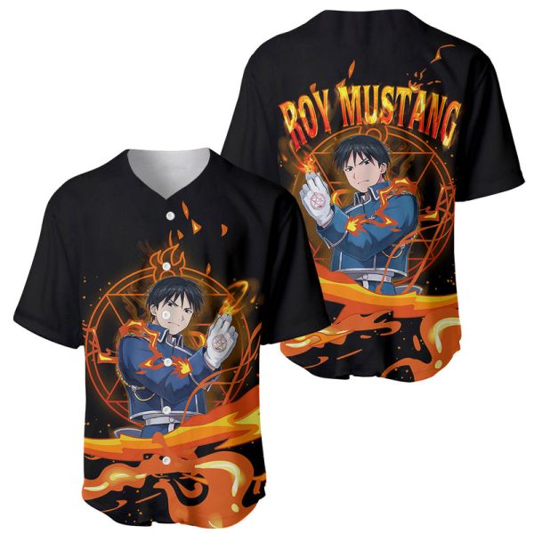 Fullmetal Alchemist Roy Mustang Baseball Jersey Flame Alchemist For Men and Women Jezsport.com