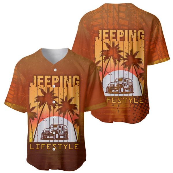 Jeeping Lifestyle Baseball Jersey Sunset By The Beach For Men and Women Jezsport.com