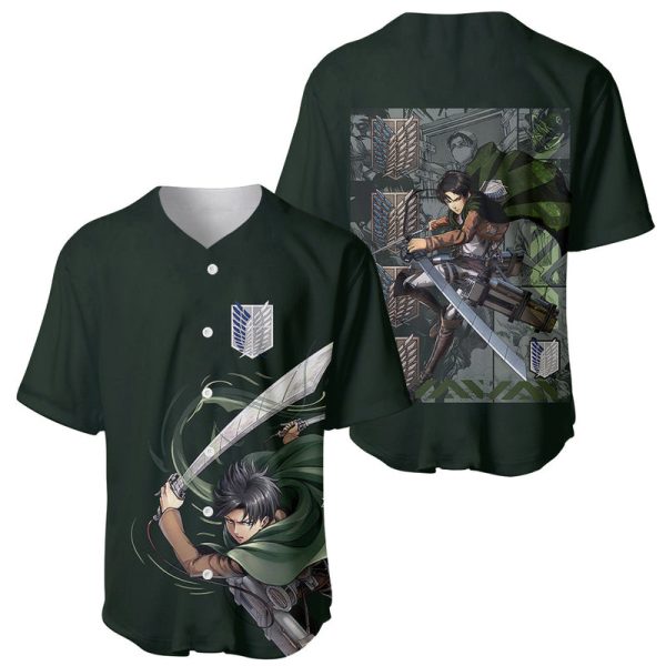 Attack On Titan Anime Levi Ackerman Baseball Jersey Streetwear For Men and Women Jezsport.com