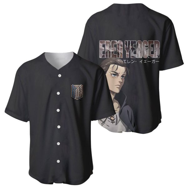 Attack On Titan Anime Eren Yeager Baseball Jersey Basic For Men and Women Jezsport.com