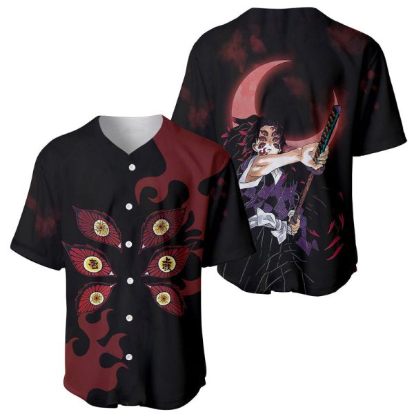 Demon Slayer Anime Baseball Jersey Kokuboshi Crimson Moon For Men and Women Jezsport.com