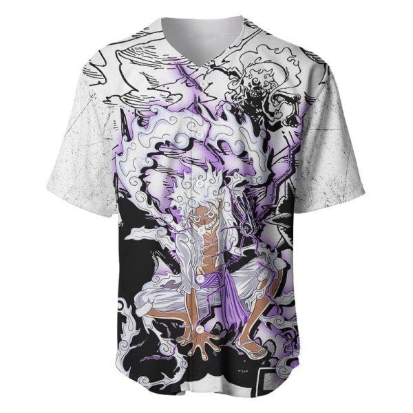 Luffy Strawhat Gear Five Baseball Jersey Kaminari For Men and Women Jezsport.com