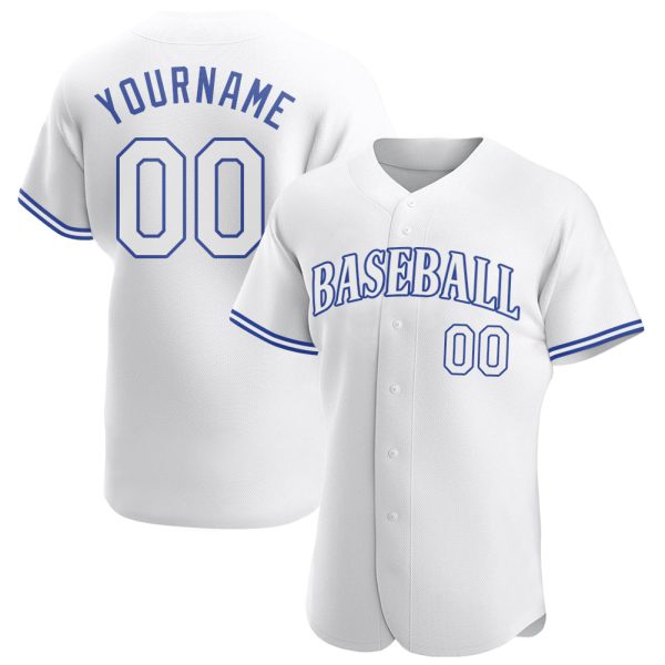 Custom Black Jersey, Personalized Black Baseball Jersey, Custom Baseball Jersey, Custom White White-Royal Authentic Baseball Jersey Jezsport.com