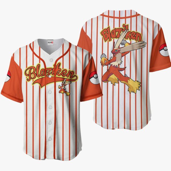 Anime Pokemon Blaziken Baseball Jersey For Men and Women Jezsport.com