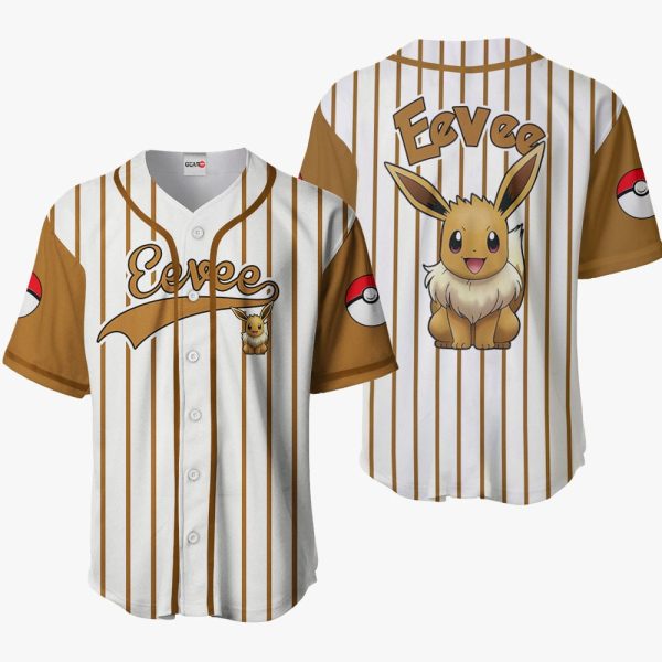 Anime Pokemon Eevee Baseball Jersey For Men and Women Jezsport.com