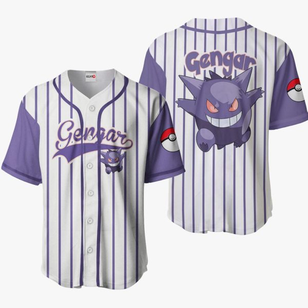 Pokemon Gengar Baseball Jersey For Men and Women Jezsport.com