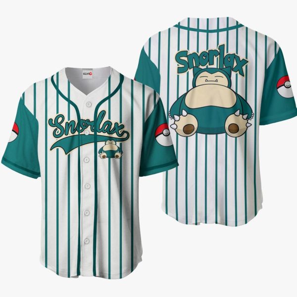 Anime Pokemon Snorlax Baseball Jersey For Men and Women Jezsport.com