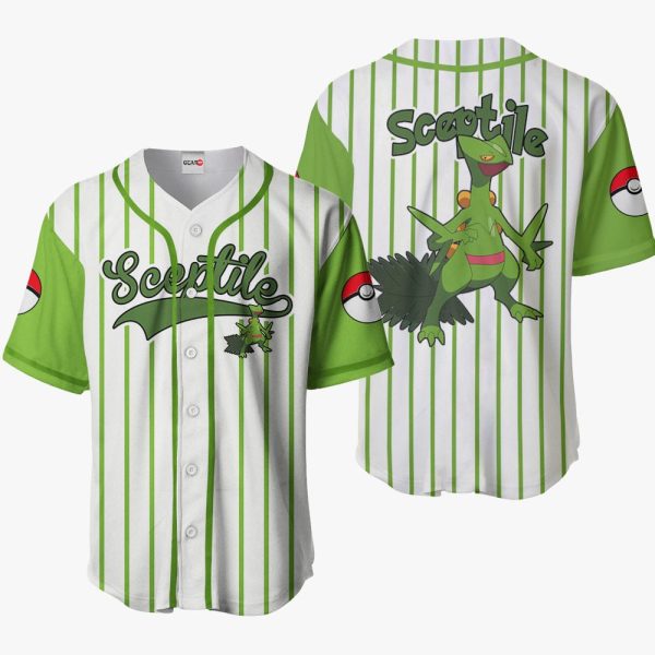 Anime Pokemon Sceptile Baseball Jersey For Men and Women Jezsport.com