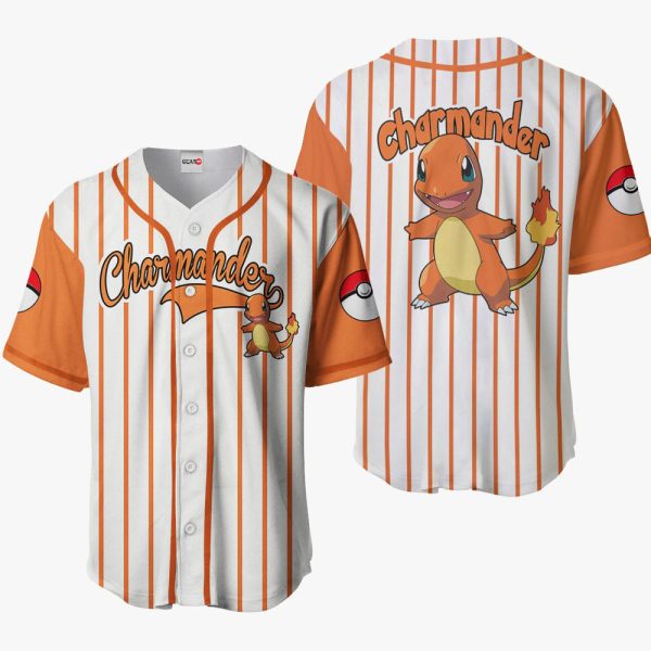 Anime Pokemon Charmander Baseball Jersey For Men and Women Jezsport.com