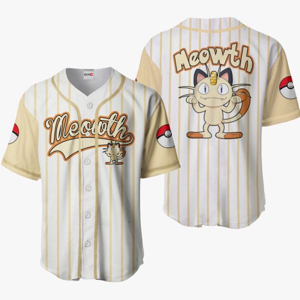 Anime Meowth Baseball Jersey For Men and Women Jezsport.com