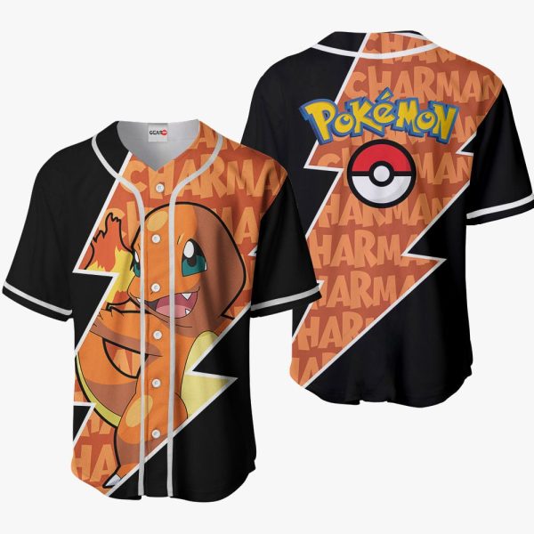 Anime Charmander Baseball Jersey For Men and Women Jezsport.com