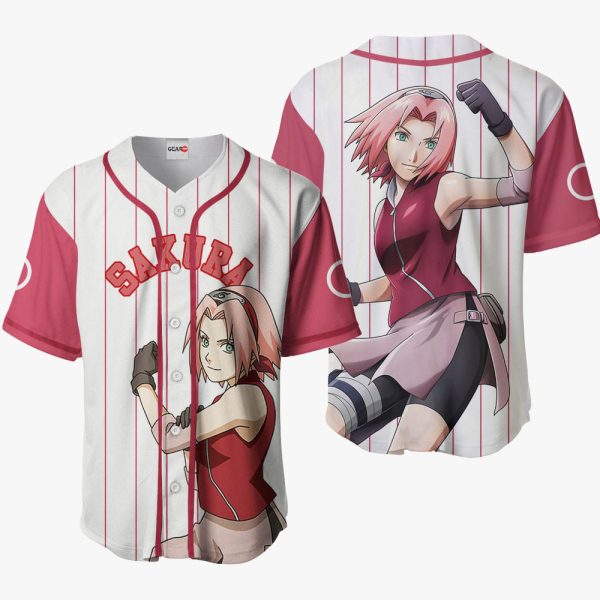 Anime Sakura Haruno Baseball Jersey For Men and Women Jezsport.com