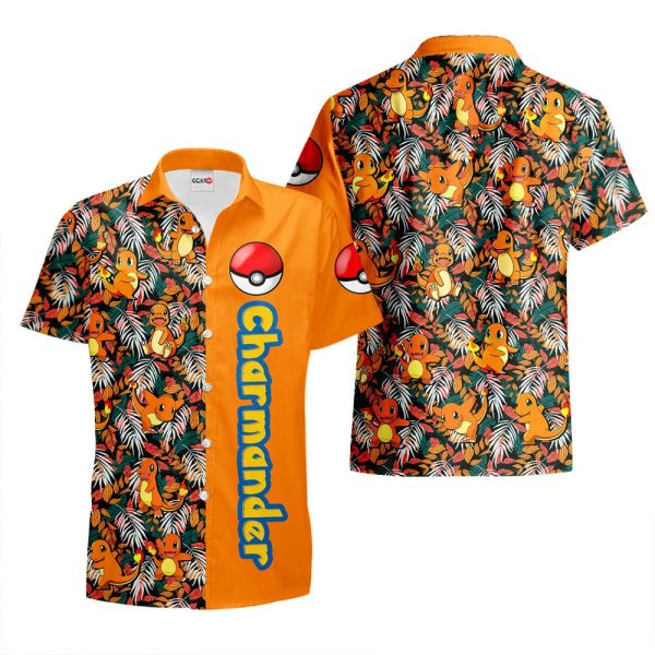 Pokemon Pattern Charmander Hawaiian Shirt, Summer Shirt For Men and Women Jezsport.com