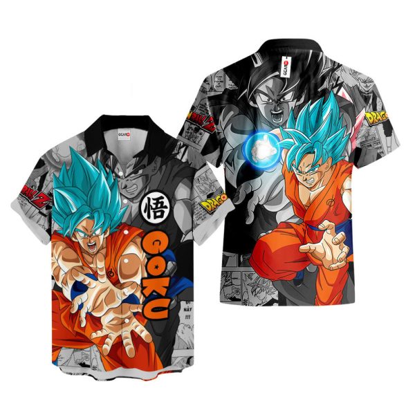 Dragonball Goku Blue Hawaiian Shirt, Summer Shirt For Men and Women Jezsport.com