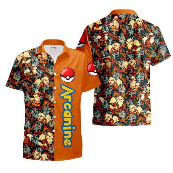 Pokemon Pattern Arcanine Hawaiian Shirt, Summer Shirt For Men and Women Jezsport.com