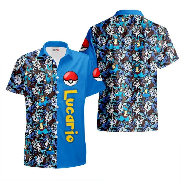 Pokemon Pattern Lucario Hawaiian Shirt, Summer Shirt For Men and Women Jezsport.com