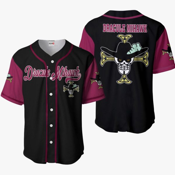 Anime Dracule Mihawk Symbol Baseball Jersey For Men and Women Jezsport.com