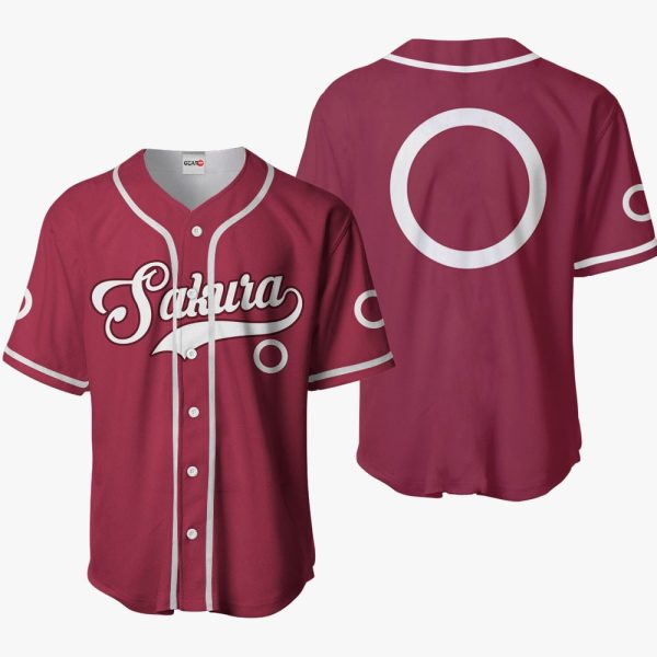 Anime Sakura Haruno Symbol Baseball Jersey For Men and Women Jezsport.com