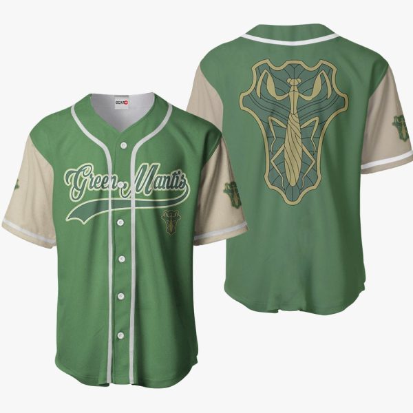 Anime Green Mantis Baseball Jersey For Men and Women Jezsport.com